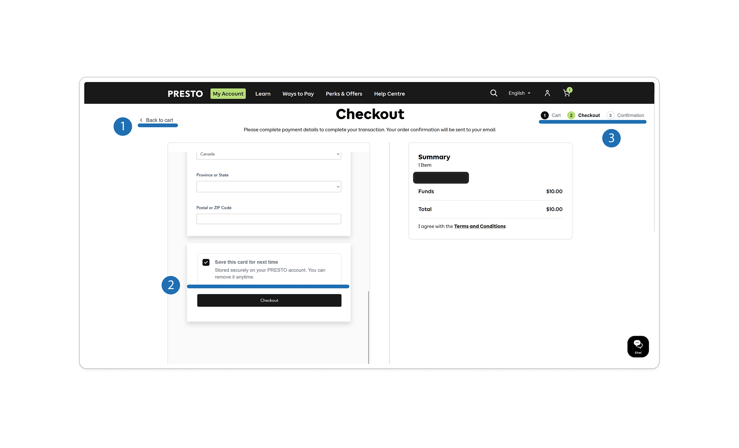 After: redesigned checkout